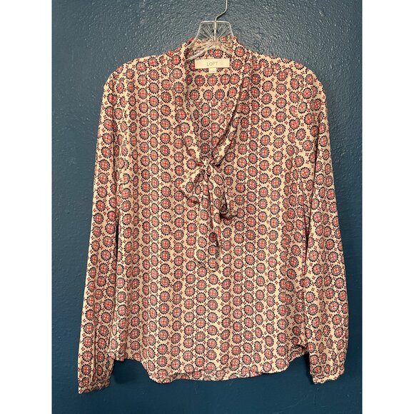 Ann Taylor Loft XS Print Long Sleeve Blouse - Picture 7 of 7